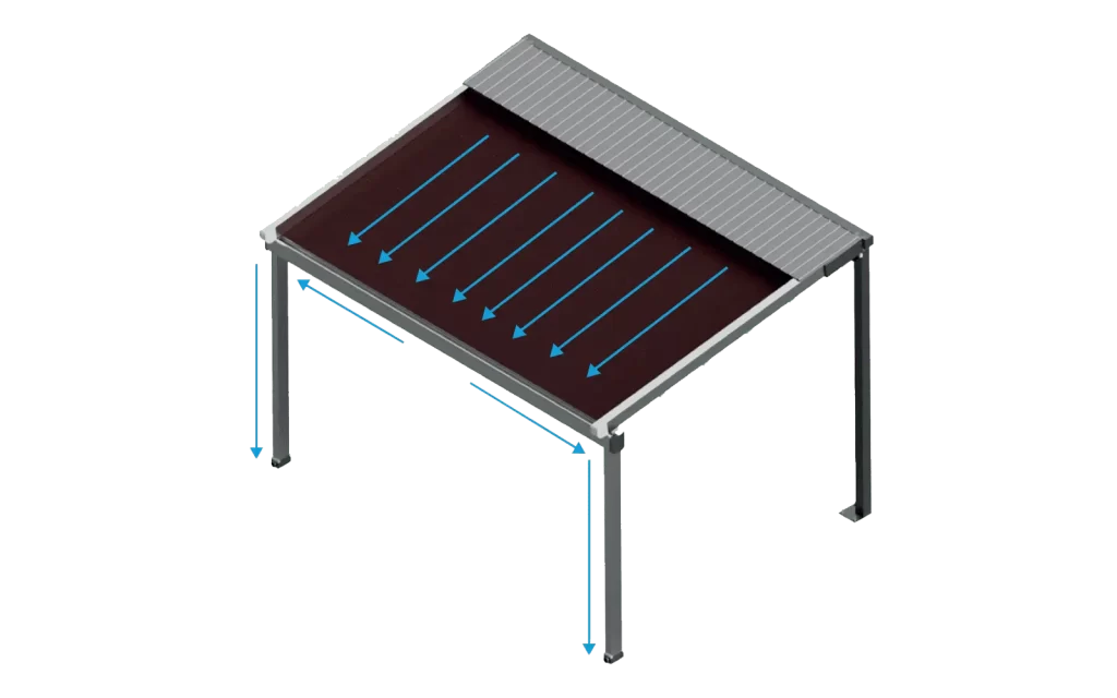 Concealed water draining schematic