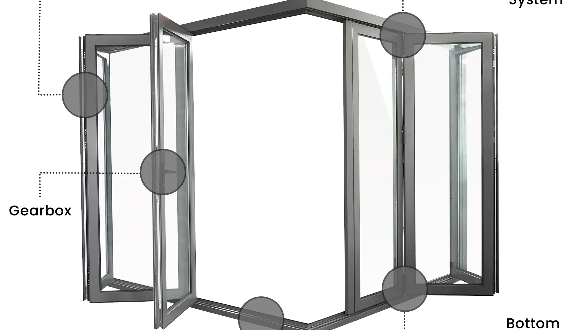 Bi-fold window parts diagram