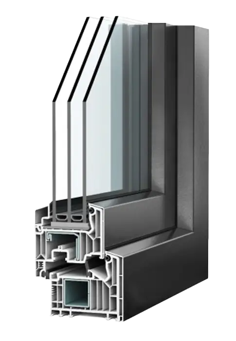Softline 70 AD with aluminium cover profile in various RAL colours