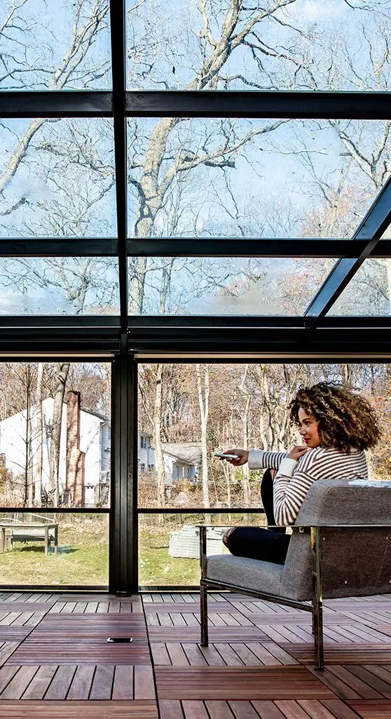 Smart technology integration in sunroom
